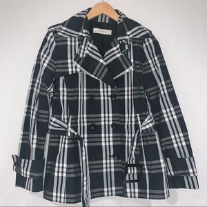 Zara Plaid Lightweight Trench Jacket
